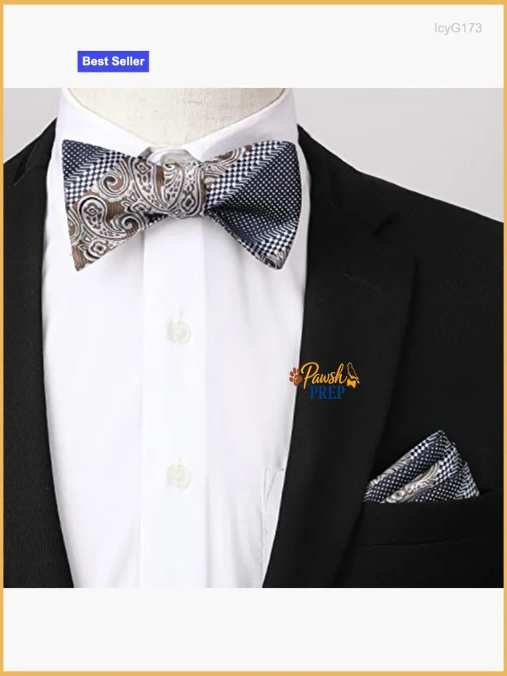 Men's Self-Tie Bow Tie and Pocket Square Set Silk Blend Formal Wedding
